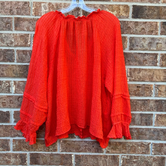 Torrid Stripe Gauze Lace-Up Peasant Top size 3 - Picture 8 of 8